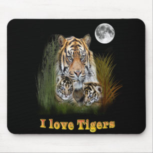 Tiger and cubs art mouse mat