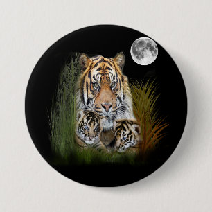 tiger and cubs designs 7.5 cm round badge