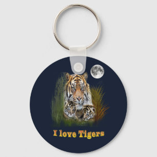 Tiger and cubs key ring