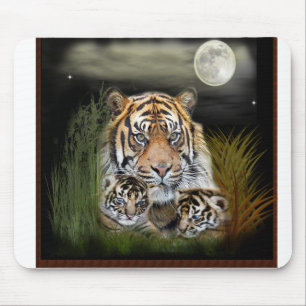 Tiger and cubs mouse mat