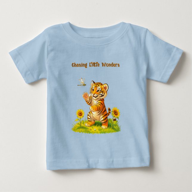 Tiger and Dragonfly Baby T-Shirt (Front)