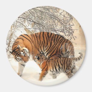 Tiger and Her Cub Magnet