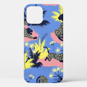 Tiger and leopard pattern geometric style design iPhone 12 case