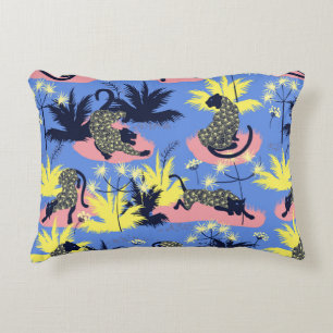 Tiger and leopard pattern geometric style design decorative cushion