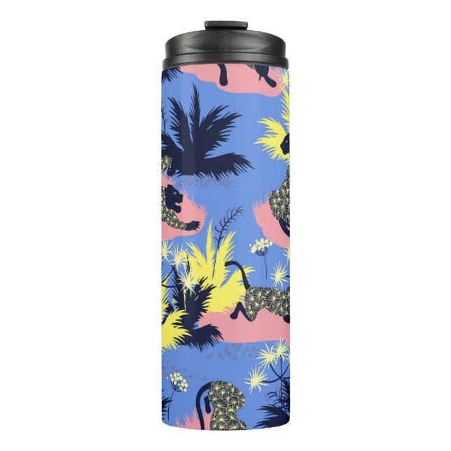 Tiger and leopard pattern geometric style design thermal tumbler (Front)