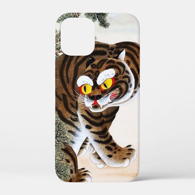 Tiger and Magpie Minhwa under Pine Tree Case-Mate iPhone Case (Back)