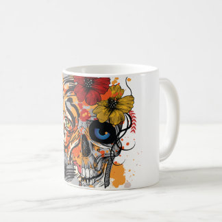 Tiger And Skull contemporary art mug