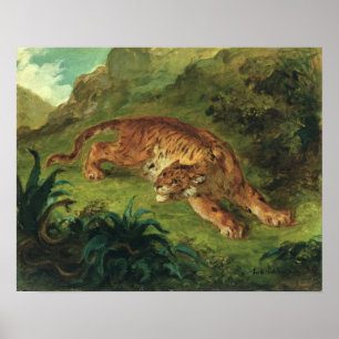 Tiger and Snake, 1858 Poster