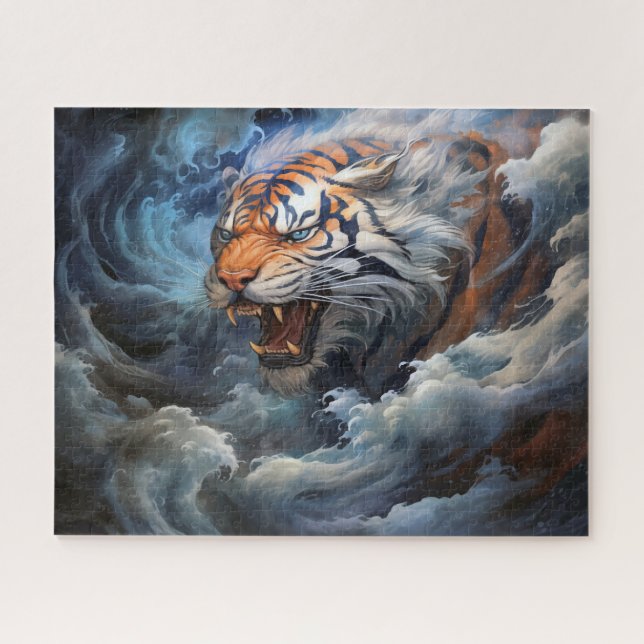 Tiger And Storm Surreal Fantasy Art Jigsaw Puzzle (Horizontal)