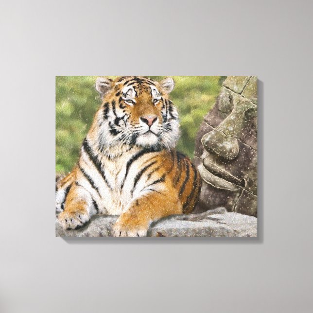 Tiger and the Buddha Canvas Print (Front)