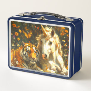 Tiger and Unicorn Metal Lunch Box