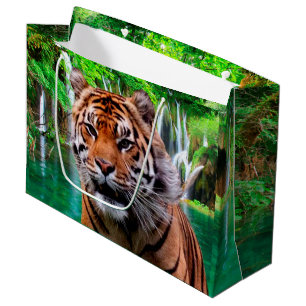 Tiger and Waterfall Large Gift Bag