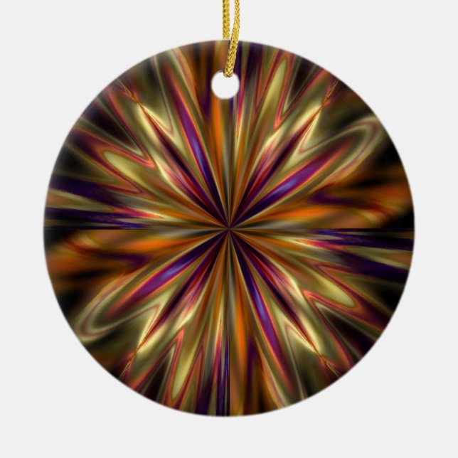 Tiger Anemone Ceramic Tree Decoration (Front)