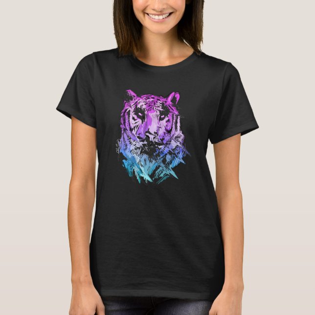 Tiger Animal Art Animal Lover Colourful Premium T-Shirt (Front)