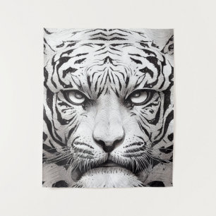 Tiger Animal Wild Nature Illustration Line Epic Tapestry