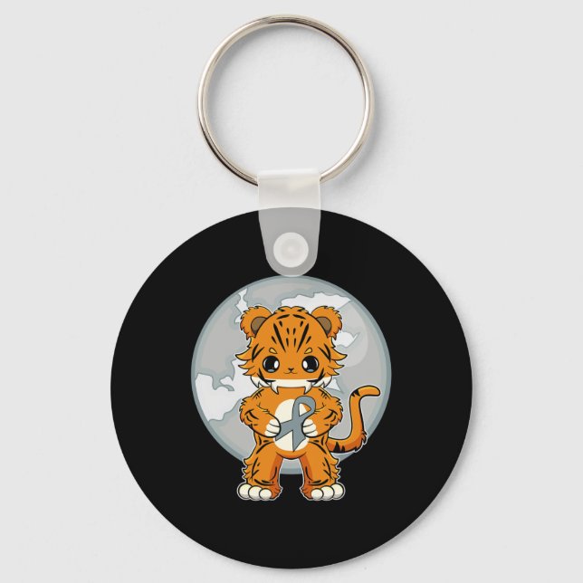 Tiger Anime Cat Dyslexia Awareness  Key Ring (Front)