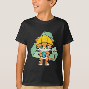 Tiger Anime Cat Earth Day  T-Shirt