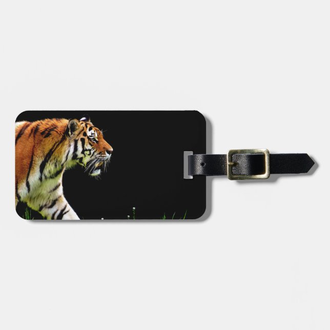 Tiger Approaching - Wild Animal Artwork Luggage Tag (Front Horizontal)