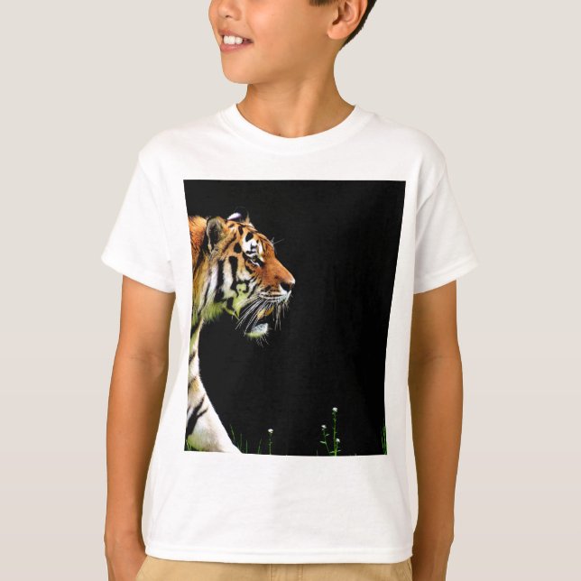 Tiger Approaching - Wild Animal Artwork T-Shirt (Front)