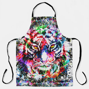 Tiger Apron   Colourful Drawing   Abstract Art