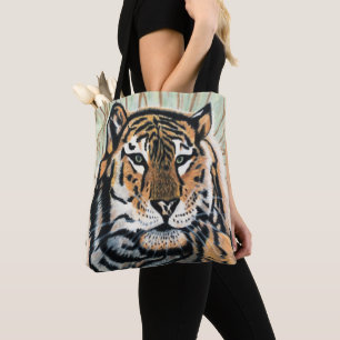 Tiger Art Colour Pencil Drawing Tote Bag