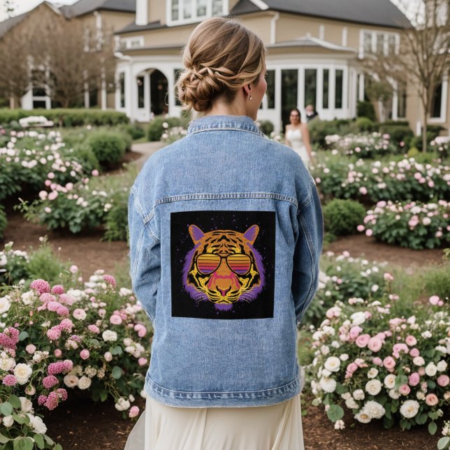 TIGER ART Denim jean Jacket (Wedding Back)