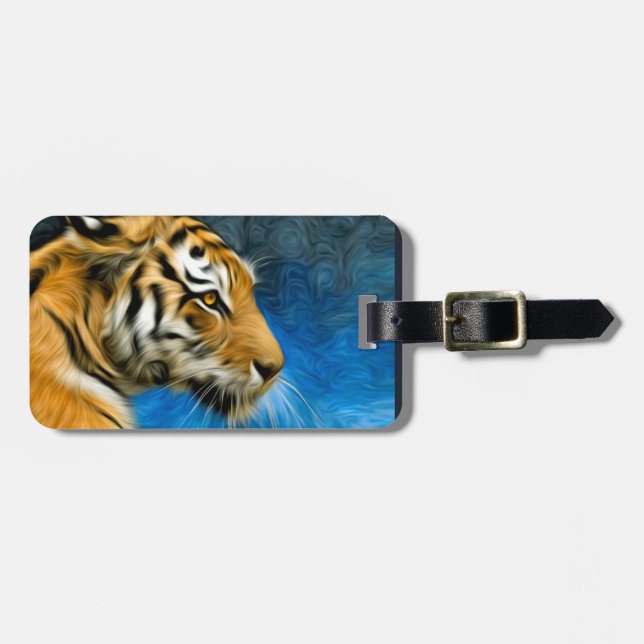 Tiger Art Painting Luggage Tag (Front Horizontal)