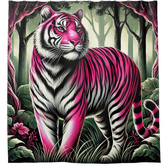 Tiger Art Shower Curtain (Front)