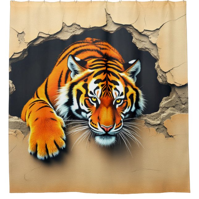 Tiger Art Shower Curtain (Front)