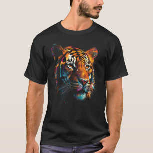 Tiger Artwork Colourful Polygon Zoo Animal Tiger T-Shirt