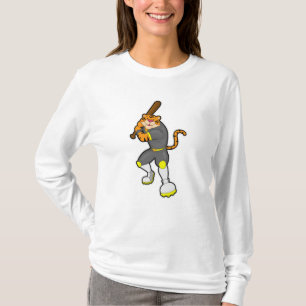 Tiger as Baseball player with Baseball bat T-Shirt