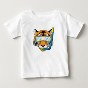 Tiger as Diver with Snorkel Baby T-Shirt