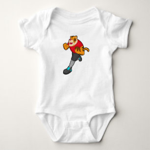Tiger as Football player with Football Baby Bodysuit