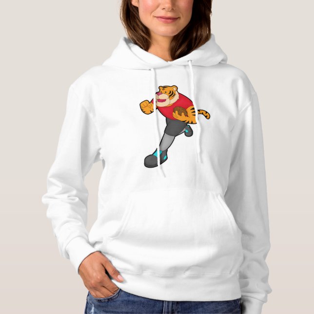 Tiger as Football player with Football Hoodie (Front)