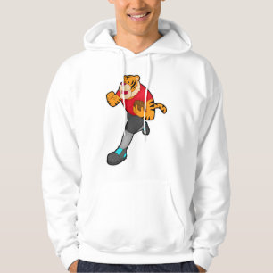 Tiger as Football player with Football Hoodie