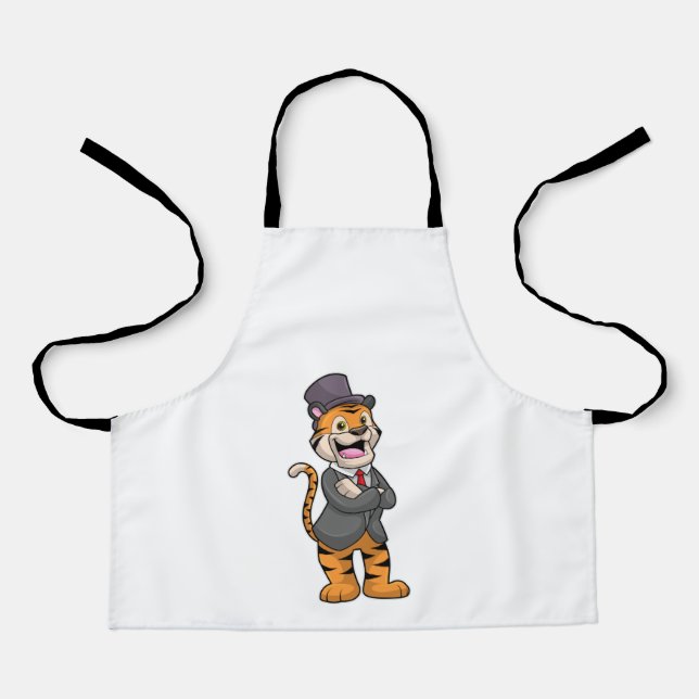 Tiger as Groom with Jacket & Hat Apron (Front)