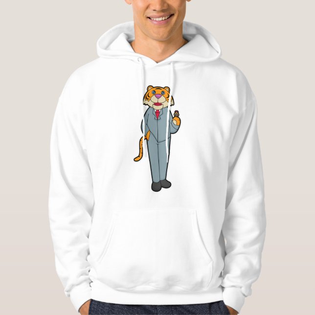 Tiger as Groom with Wedding ring Hoodie (Front)