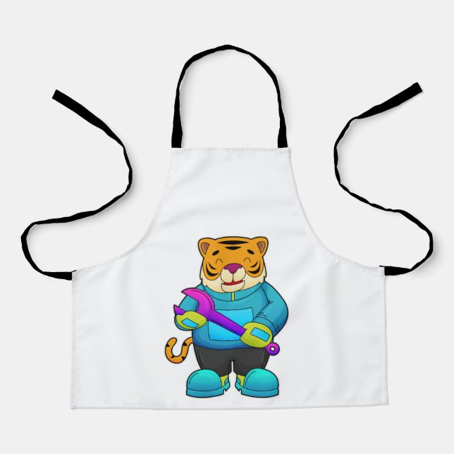 Tiger as Mechanic with Wrench Apron (Front)