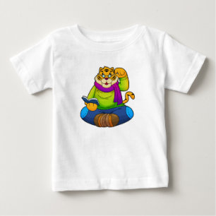 Tiger as Nerd with Book Baby T-Shirt