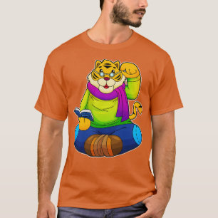 Tiger as Nerd with Book T-Shirt
