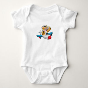Tiger as Pilot in Plane Baby Bodysuit