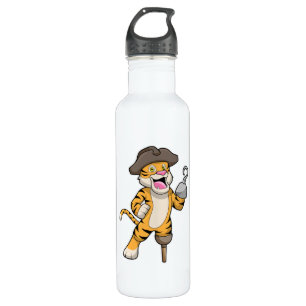 Tiger as Pirate with Wooden leg & Hooked hand 710 Ml Water Bottle