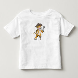 Tiger as Pirate with Wooden leg & Hooked hand Toddler T-Shirt