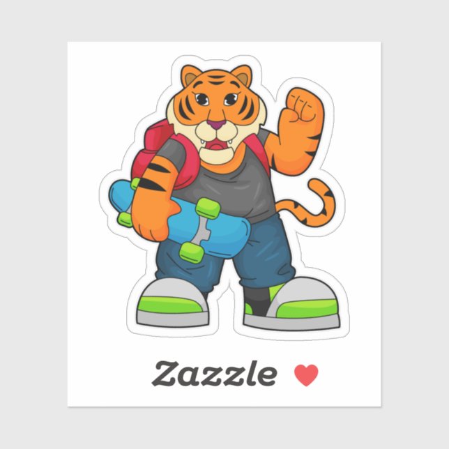 Tiger as Skater with Skateboard (Sheet)