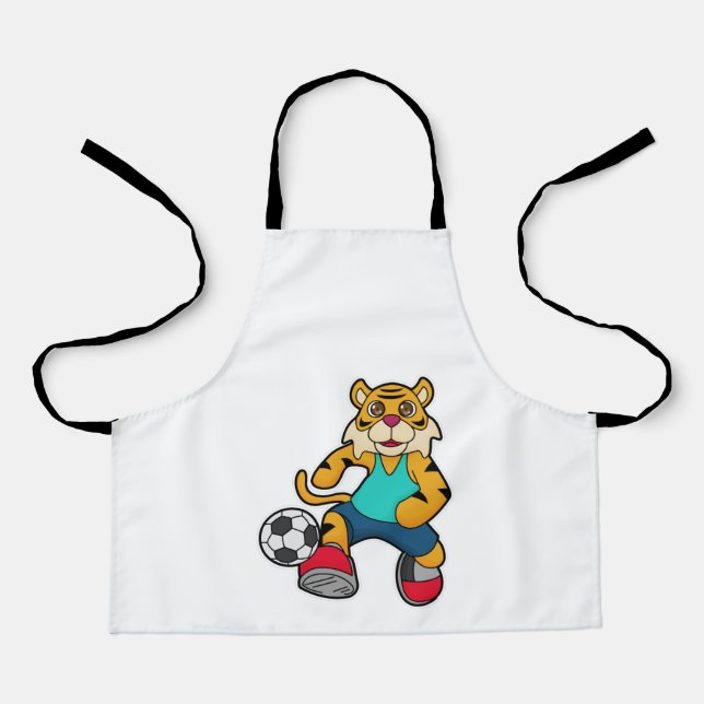 Tiger as Soccer player with Soccer ball Apron (Front)