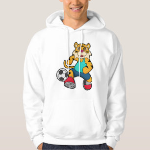 Tiger as Soccer player with Soccer ball Hoodie