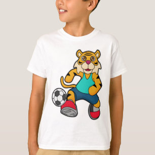 Tiger as Soccer player with Soccer ball T-Shirt