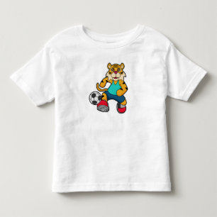 Tiger as Soccer player with Soccer ball Toddler T-Shirt