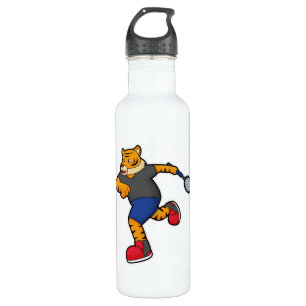 Tiger as Tennis player with Tennis racket 710 Ml Water Bottle