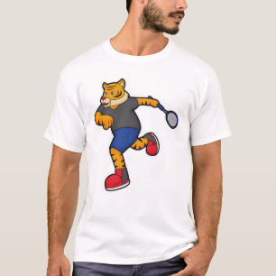 Tiger as Tennis player with Tennis racket T-Shirt